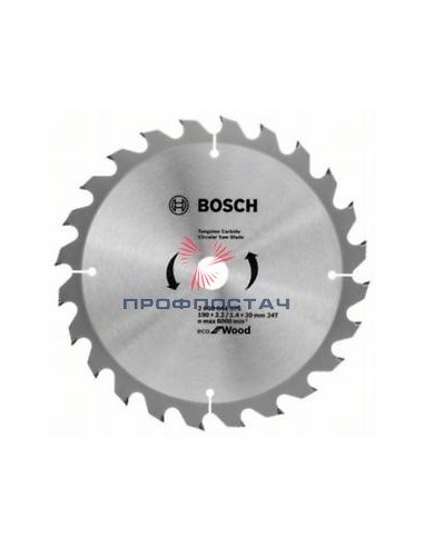 Диск пильний 190х20/16-24Т ECO WO//Bosch