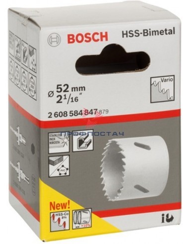 Коронка HSS-BiMetal 52 мм Standart//Bosch